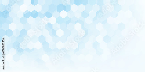 Abstract blue and white hexagon background. Futuristic digital hi-technology banner. Healthcare background. Vector