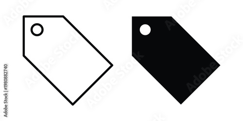 Tags icon set vector symbol in black filled and stroke style