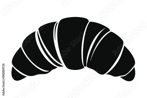 croissant silhouette line art vector illustration