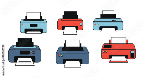 Inkjet Printer Line art vector modern clean abstract