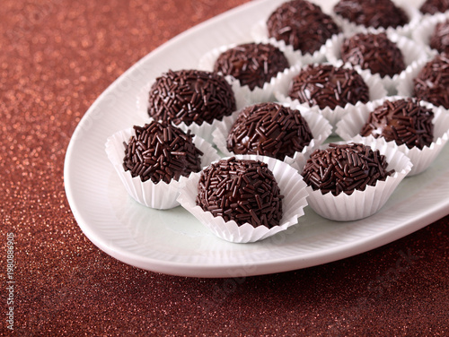 Homemade chocolate fudge balls