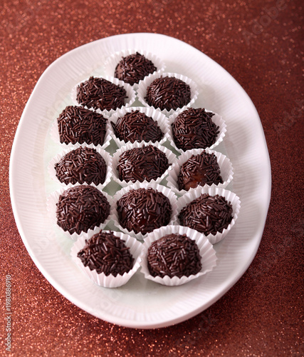 Homemade chocolate fudge balls