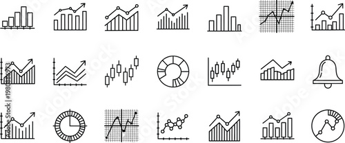 Graphs and trading indicators provide visual representation of market movements and stock price fluctuations for business analysis.