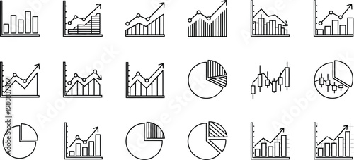 Statistics presented through various linear and circular chart types offer clear visual representations for financial analysis.