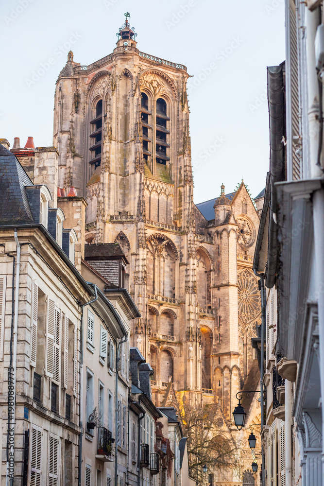 Obraz premium The North Tower of Saint-Etienne de Bourges Cathedral - France