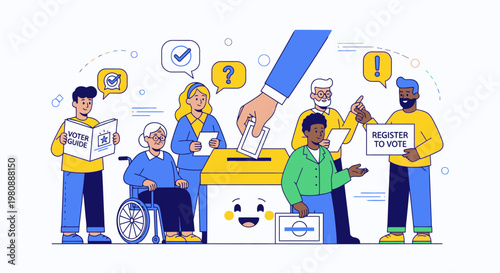 Diverse People Participating in Democratic Voting Process