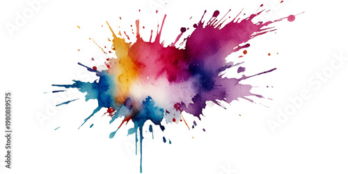 Vector abstract colorful rainbow holi paint and colorful cloud smoke powder explosion isolated on transparent wide panorama background.