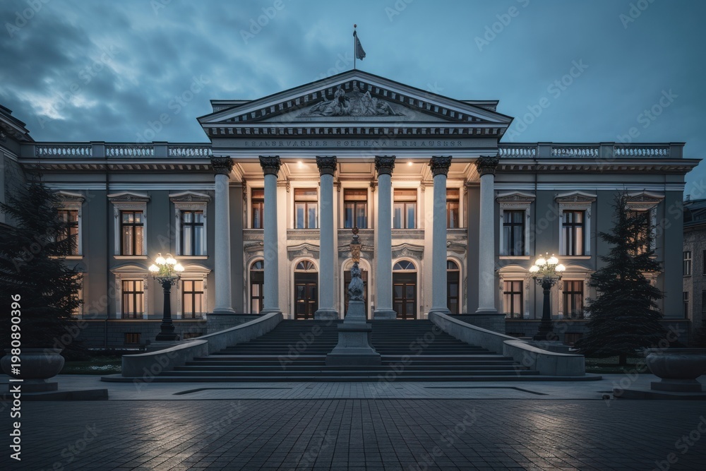 Obraz premium Neo classical courthouse architecture building facade.