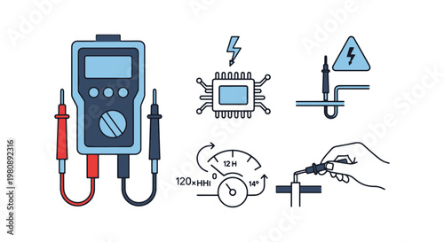 Insulation Tester Line art abstract clean graphic vector