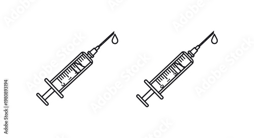 Insulin Injection Line art simple illustration vector