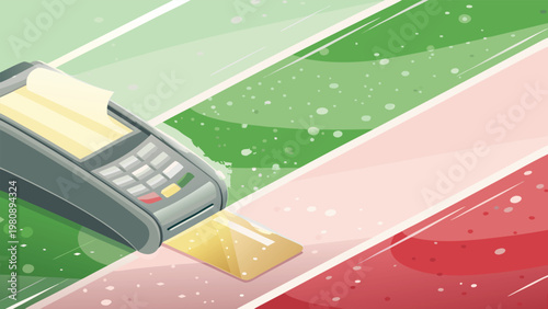 Credit Card Payment Scene Vector Illustration of