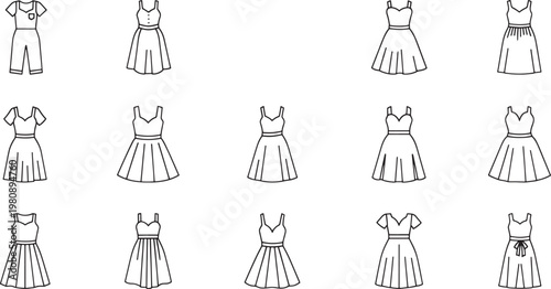 Black and white of diverse women in various dresses and poses fashion 1