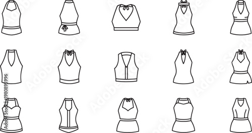 Black and white of women in dresses with various facial expressions fashion female figures