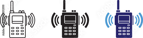Walkie talkie icon. Portable radio communication symbol. alert and safety sign. Wireless transmitter and receiver concept representing walkie-talkie, signal and guard. Emergency.