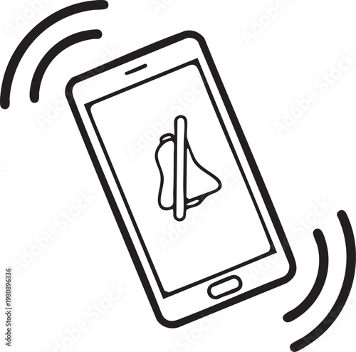 Silent mode icons no bell ringing symbols