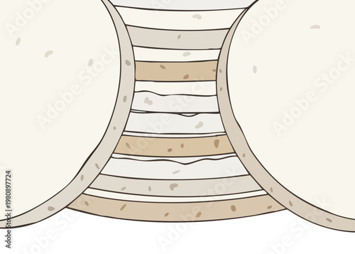 A stack of flatbread or pancakes.