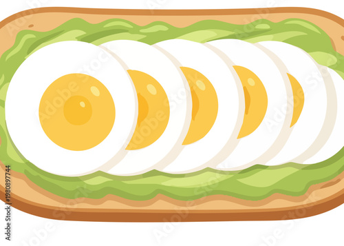 a plate of sliced boiled eggs on toast.