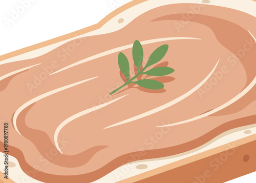 A plate of cured meat with herbs.