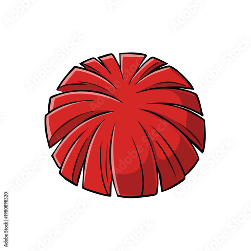 Vibrant red pompom for energetic cheerleading and dance performances