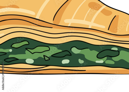 Delicious spinach and cheese savory pastry.