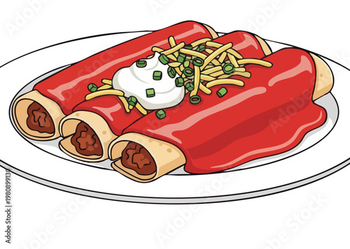 Delicious enchiladas on a plate.