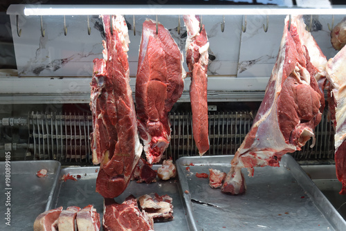 Fresh meat at market. Bukhara. Uzbekistan