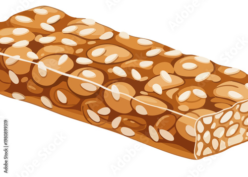 A wrapped chocolate bar with nuts.