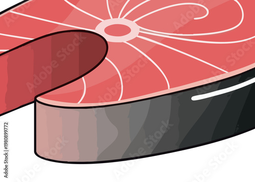 Raw tuna steak with melted butter.