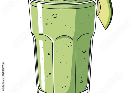 Refreshing glass of green lime juice.