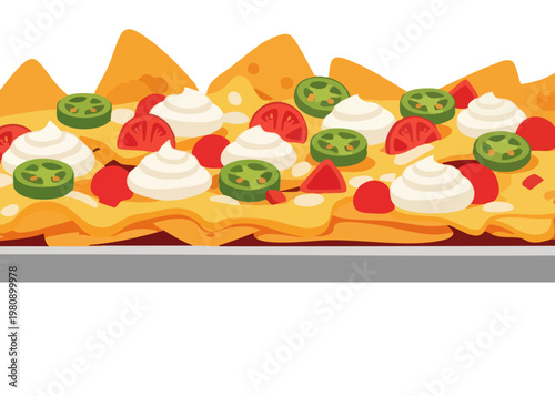 A plate of delicious nachos with toppings.