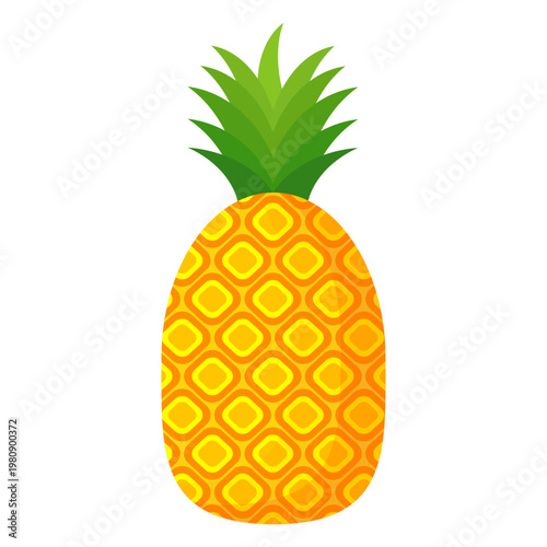 Fresh pineapple fruit illustration, summer pineapple fruit theme. Summer design for holiday promotion and printed on clothing.	
