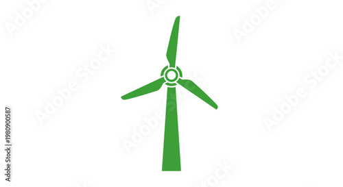 Green wind turbine blade energy.