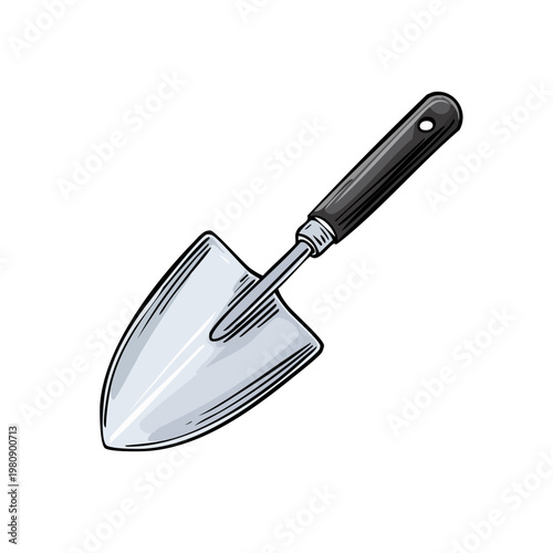 Handheld Garden Trowel Tool with Black Handle for Digging and Planting