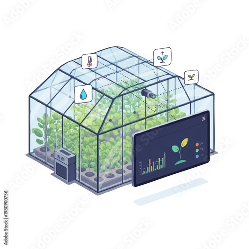 Smart Greenhouse with IoT Sensors Monitoring Plant Growth