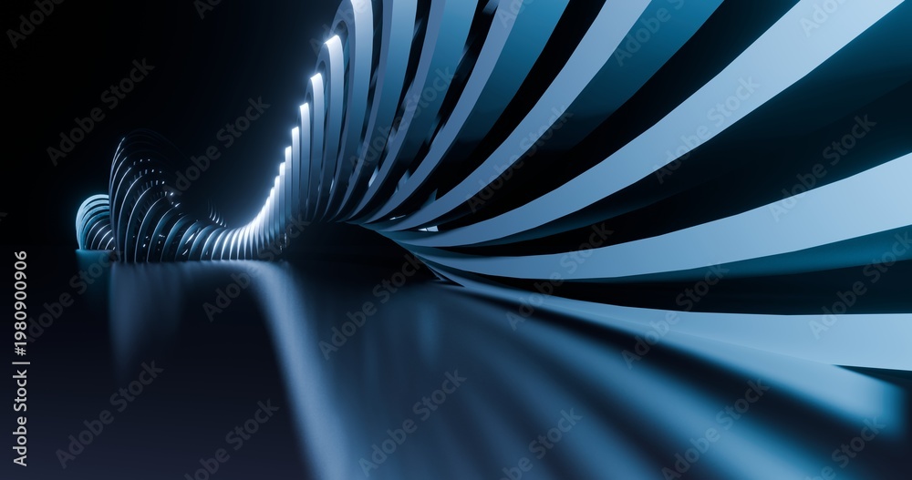 Fototapeta premium 3d render abstract architecture background building geometric shape