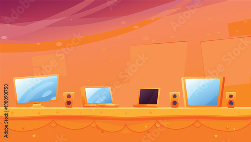 Electronics Sale Section Scene Vector Illustratio