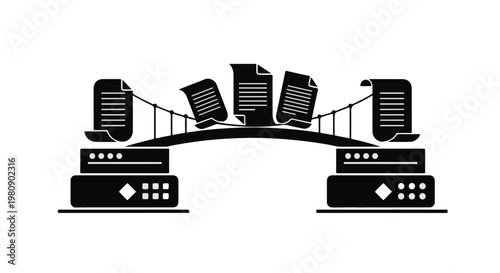 server data transfer illustration network bridge