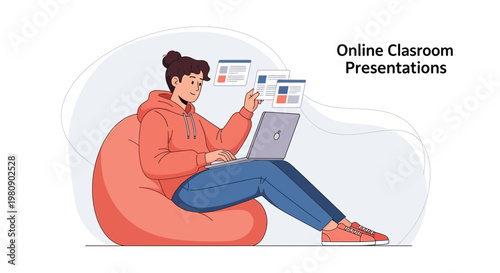 Online Classroom Presentations: Student Learning Remotely with Laptop and Beanbag