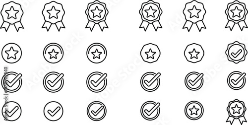 Star and Check Mark Emblems: A comprehensive set of star and check mark emblems. Each emblem is meticulously designed, offering versatility for a variety of uses.