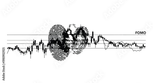 Fear of missing out business concept with stock market graph