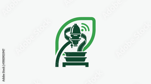 Smart Farming Equipment Logo on White Background