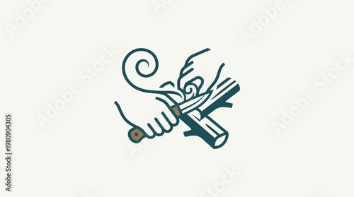 Minimalist Design of a Hand Carving Wood with Knife