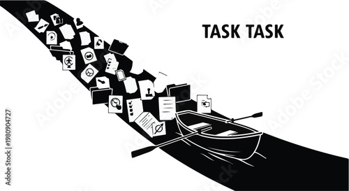 overwhelmed by paperwork and documents concept