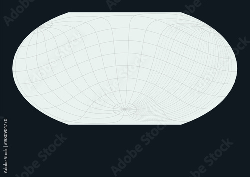 Australia and Oceania. World map. Wagner VI projection centered to Australia and Oceania. Pale Mint Dark Pink palette. Vintage texture. Stylish vector illustration.