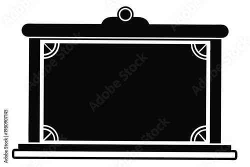 blackboard silhouette line art vector illustration