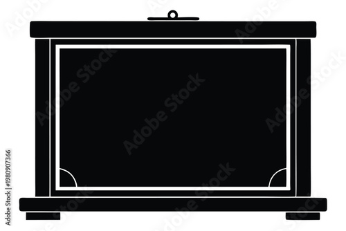 blackboard silhouette line art vector illustration