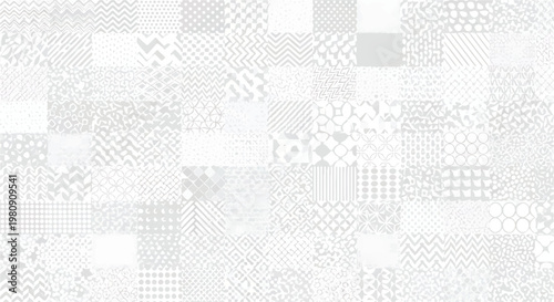 Seamless pattern of small geometric shapes in white with geometric seamless background abstract repeating ornament monochrome wallpaper decorative backdrop illustration creative intricate