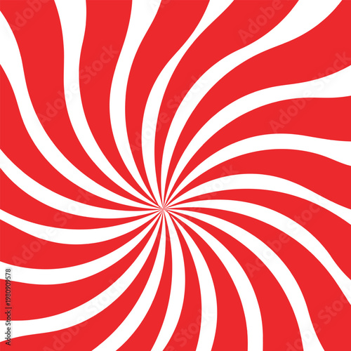 Vibrant red and white optical illusion, swirling pattern, abstract background, psychedelic design