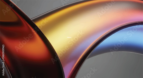 Abstract metallic swirl with warm and cool color gradient abstract metallic gradient reflection background chromatic iridescent spectrum abstracted lustrous energetic isolated graphics