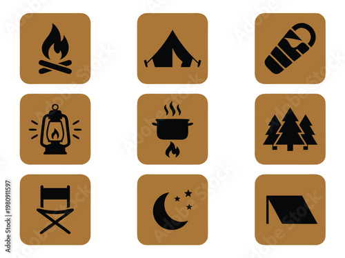 Camping Icons Set 1.